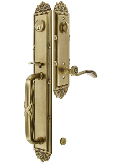 Imperial Style Tubular Handleset in Antique Brass with Left Hand Elan Lever and .